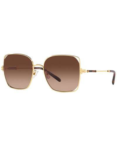 Tory Burch Women's Polarized Sunglasses, Ty6097 In Gold