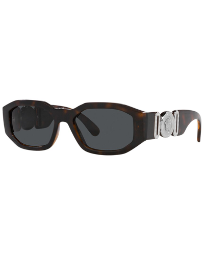 Versace Dark Grey Geometric Mens Sunglasses Ve4361 542387 53 In Brown