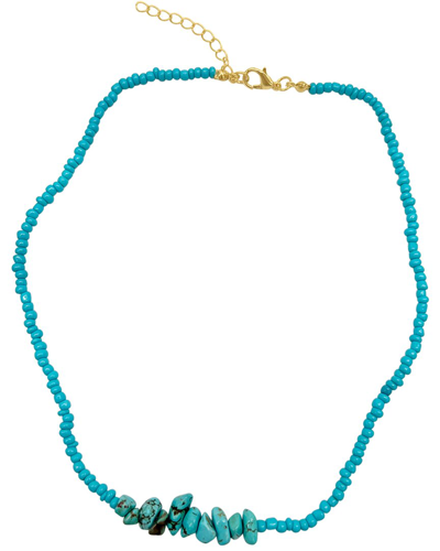 Adornia 14k Plated Bead Necklace In Green