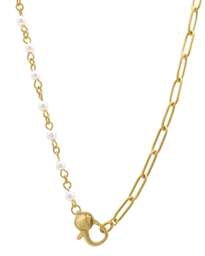 Adornia 14k Plated Pearl Chain Necklace In Gold