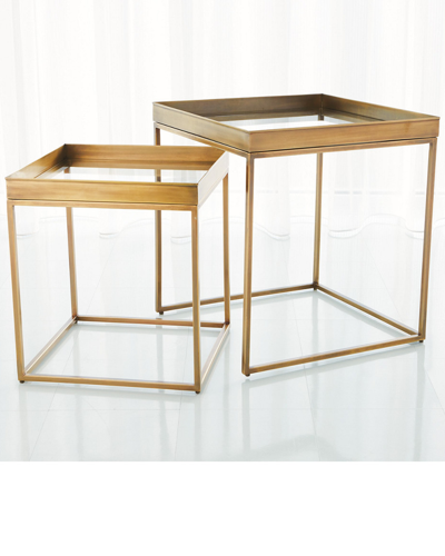 Global Views Set Of 2 Perfect Nesting Tables In Brown