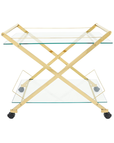 Sagebrook Home 2-tier Rolling Bar Cart In Gold