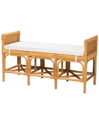 Baxton Studio Nairi Modern Bohemian Rattan Bench In Brown