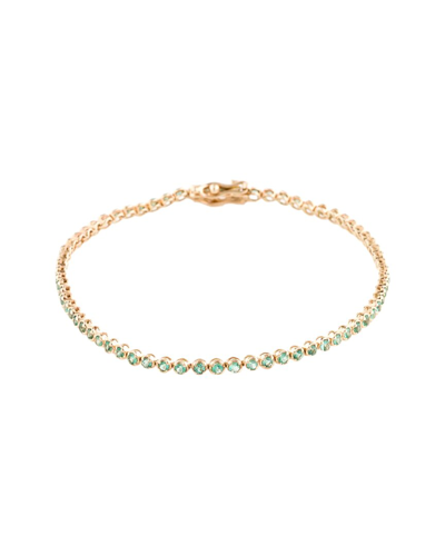 Gemstones 14k 1.20 Ct. Tw. Emerald Tennis Bracelet In Gold