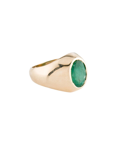 Gemstones 14k 2.60 Ct. Tw. Emerald Gypsy Ring