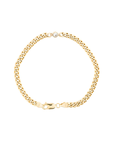Gemstones 14k 0.13 Ct. Tw. Diamond Curb Chain Bracelet In Gold