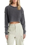 Bdg Urban Outfitters Acid Wash Crop Sweatshirt In Charcoal