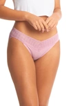 Hanky Panky Floral Print Retro Lace Thong In Feather