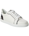 Christian Louboutin Fun Vieira Patent-leather Trimmed Leather Sneakers In White