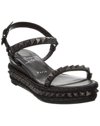 Christian Louboutin Pyraclou 60 Leather Sandal In Black