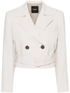 Theory Double-breasted Cropped Trench Coat In B13 Pumice