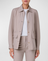 Akris Tomma Oversize Shirt Jacket In Sand