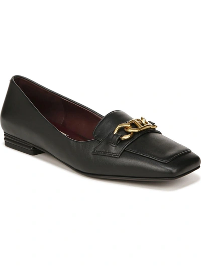 Franco Sarto Tiari Womens Faux Leather Embellished Loafers In Black