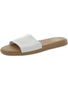 ANDRE ASSOUS PALOMA WOMENS LEATHER PEEP-TOE SLIDE SANDALS