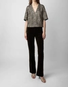 Zadig & Voltaire Sequinned V-neck T-shirt In Gold