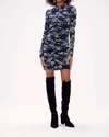 Diane Von Furstenberg Reversible Ruched Floral-print Stretch-mesh Mini Dress In Multi