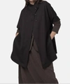 Baci Asymetrical Buttoned Short Sleeve Shirt In Brown In Brown