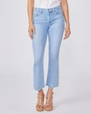 Paige Cindy High Rise Raw Hem Ankle Straight Jeans In Park Ave In Multi