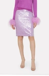 Milly Adley Straight Sequin Midi Skirt In Purple