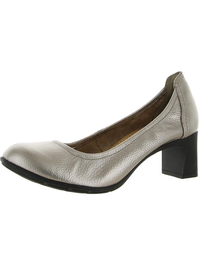 Clarks Neily Pearl Womens Leather Pebbled Pumps In Silver