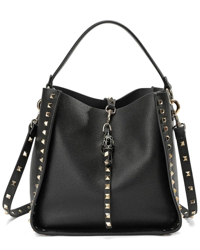 Tiffany & Fred Paris Full-grain Leather Hobo Bag In Black