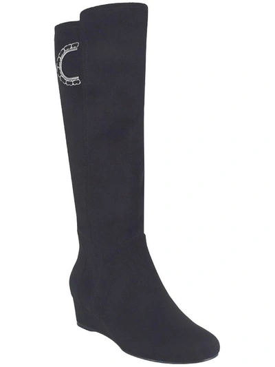 Impo Gurtha Womens Faux Seude Tall Knee-high Boots In Black