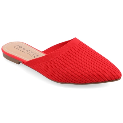 Journee Collection Collection Women's Wide Width Aniee Mule Flats In Red