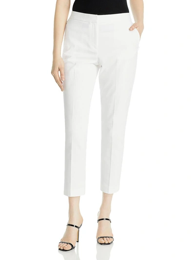 T Tahari Womens Slim Cropped Ankle Pants In White