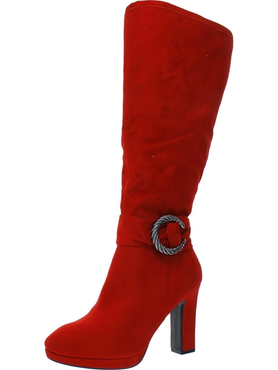 Impo Ovdia Womens Faux Suede Wide Calf Mid-calf Boots In Red