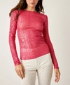 Free People Gold Rush Sequin Top In Pink
