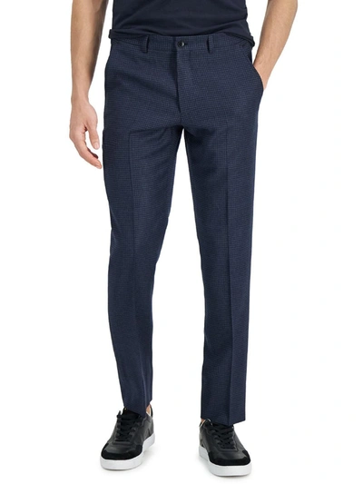 Ax Armani Exchange Mens Houndstooth Micro Dress Pants In Blue