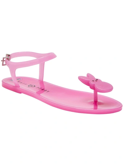 Katy Perry Peeps Womens Snazzy Toe Adjustable Buckle Jelly Sandals In Pink