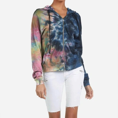 Michael Lauren Zip Up Hoodie In Midnight Candy In Multi