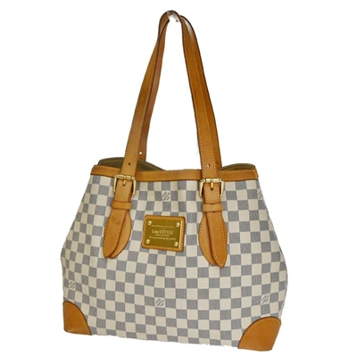 Pre-owned Louis Vuitton Hampstead Canvas Tote Bag () In White