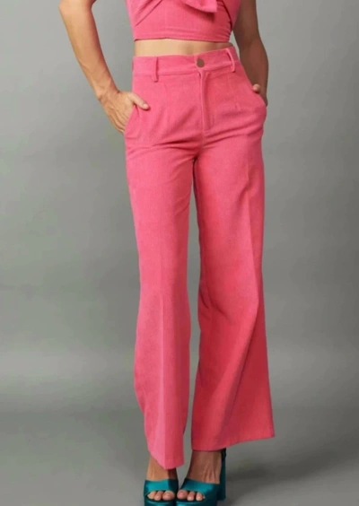 Current Air Maeve Corduroy Pants In Neon Pink