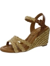 ANDRE ASSOUS MILENA WOMENS WOVEN LEATHER WEDGE SANDALS