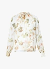 ERDEM VERONIKA AGAR SILK VOILE TOP IN WHITE