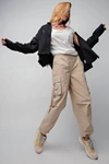 Easel Little Prayer Cargo Pant In Khaki In Green