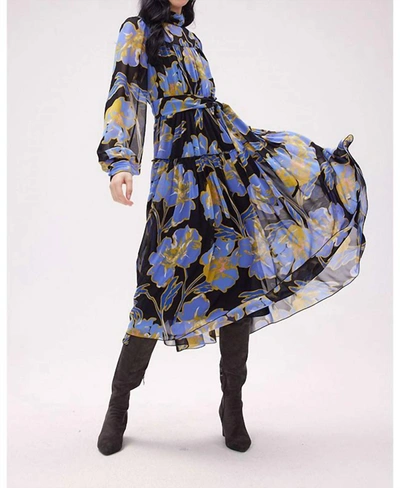 Diane Von Furstenberg Kent Floral Long Sleeve Dress In Multi