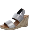 ANDRE ASSOUS WOMENS METALLIC SLINGBACK WEDGE SANDALS