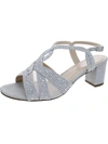 Paradox London Nadia Womens Embellished Ankle Strap Heels In Silver