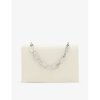 Allsaints Womens Desert White Yua Removable-chain Leather Clutch Bag