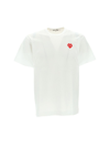 Comme Des Garçons Play Overlap-heart Print Cotton-jersey T-shirt In White