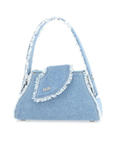 Gcds Small Comma Denim Bag In Blue