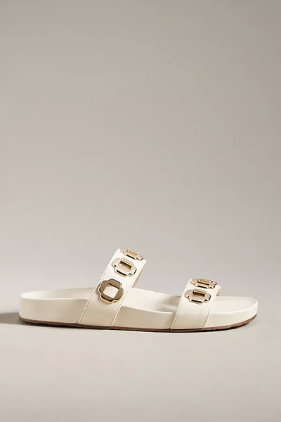Larroude Milan Slide Sandals In White