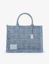 Sandro Bleus Kasbah Large Tweed Tote Bag In Blue