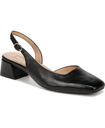 NATURALIZER JAYLA MID-HEEL SQUARE TOE SLINGBACK PUMPS