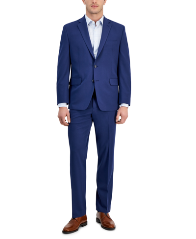 Perry Ellis Toddler Boy's 5-piece Shirt, Tie, Jacket, Vest And Pants Solid Suit Set In Blue