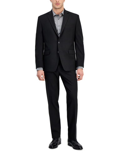 Perry Ellis Men's Modern-fit Solid Nested Suits In Black