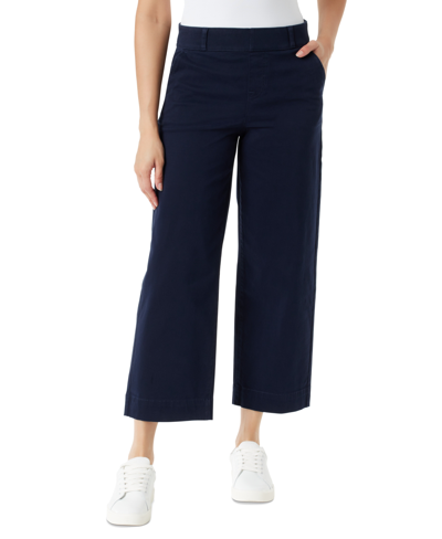 Gloria Vanderbilt Petite Amanda Shape Effect Wide-leg Crop Jeans In Midnight Navy